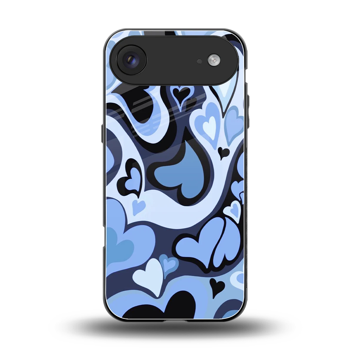 Y2K Blue Meltdown Hearts back phone cover | glass case for iphone air
