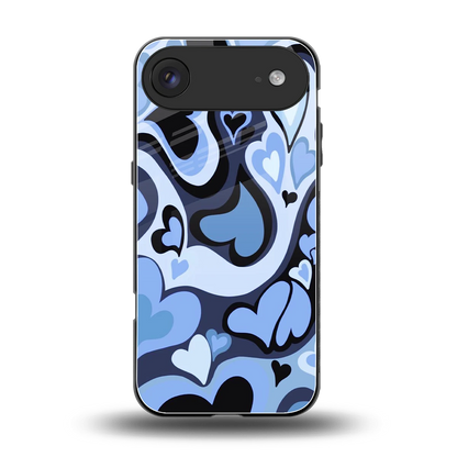 Y2K Blue Meltdown Hearts back phone cover | glass case for iphone air