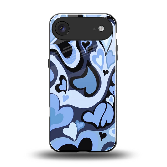 Y2K Blue Meltdown Hearts back phone cover | glass case for iphone air