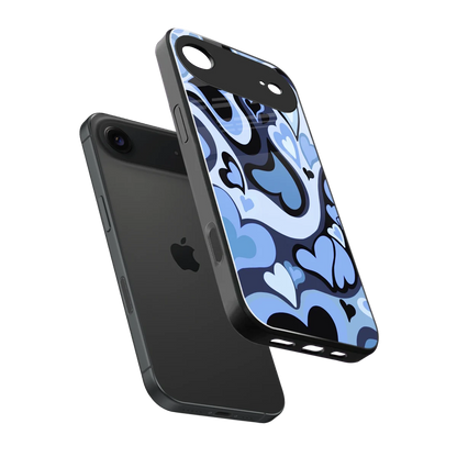 Y2K Blue Meltdown Hearts sleek iphone air cover with tempered glass back and TPU edges