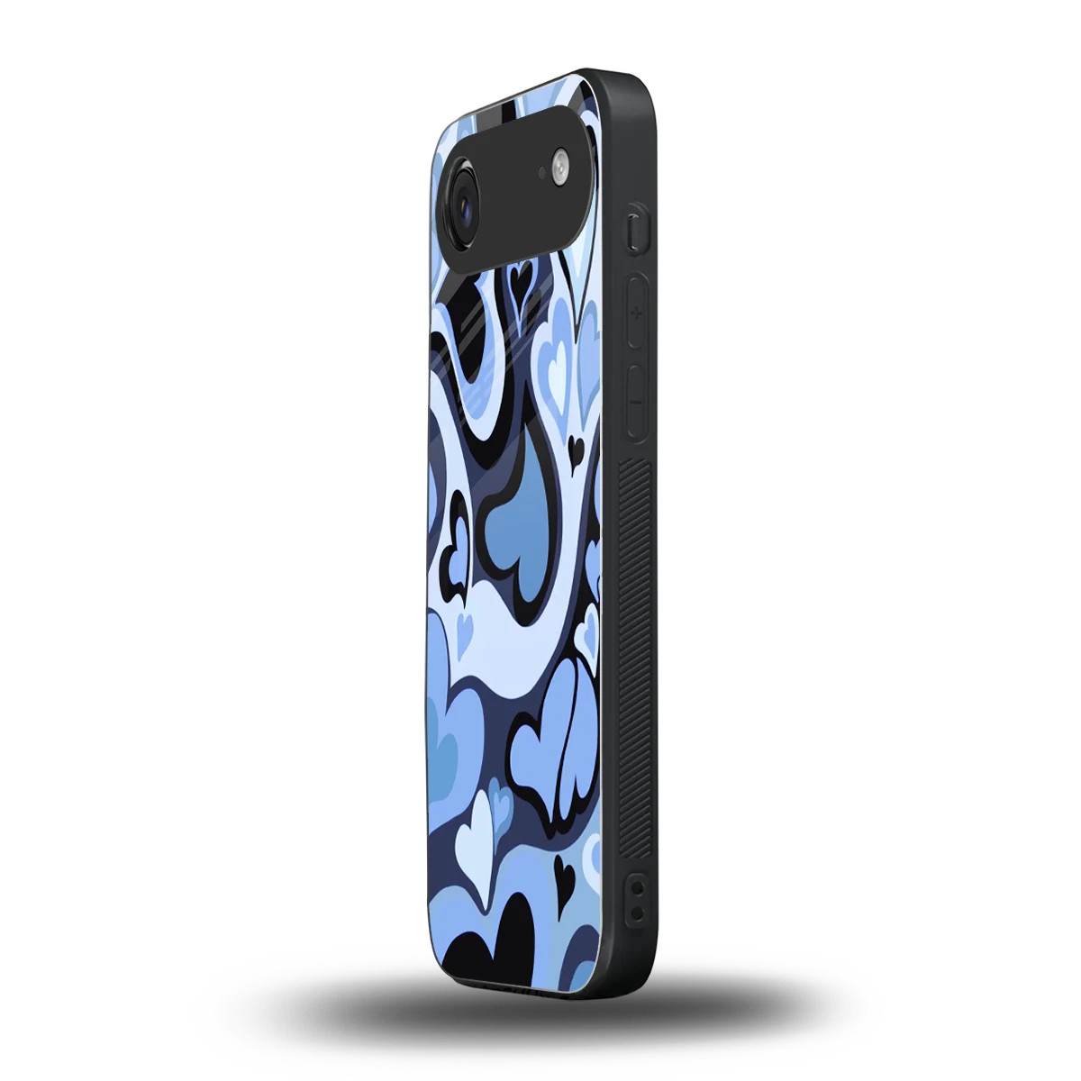Y2K Blue Meltdown Hearts iphone air mobile cover | shockproof glass phone case