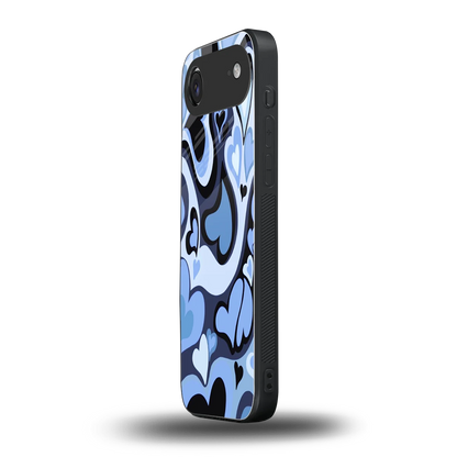 Y2K Blue Meltdown Hearts iphone air mobile cover | shockproof glass phone case