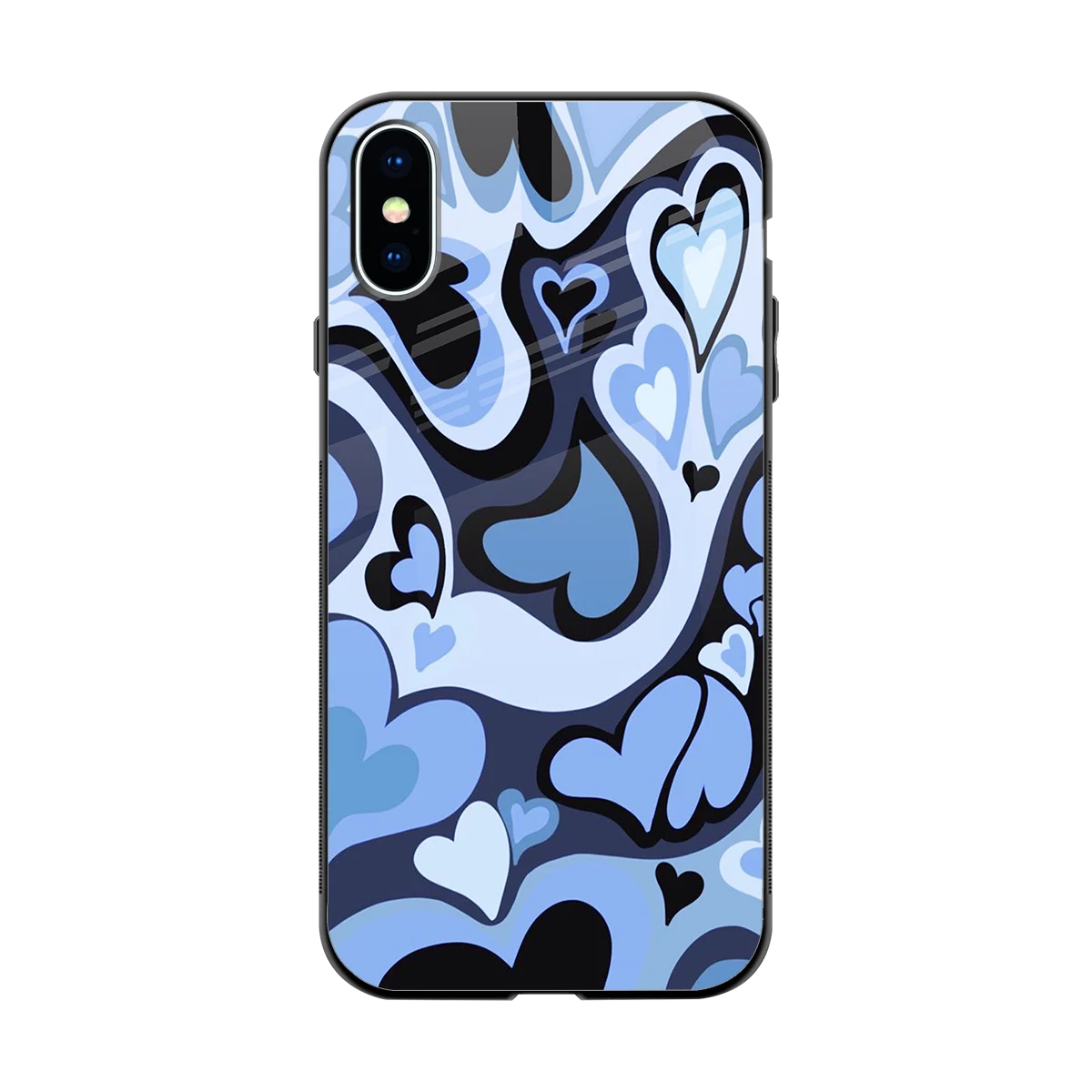 Y2K Blue Meltdown Hearts back phone cover | glass case for iphone x