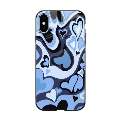 Y2K Blue Meltdown Hearts back phone cover | glass case for iphone x