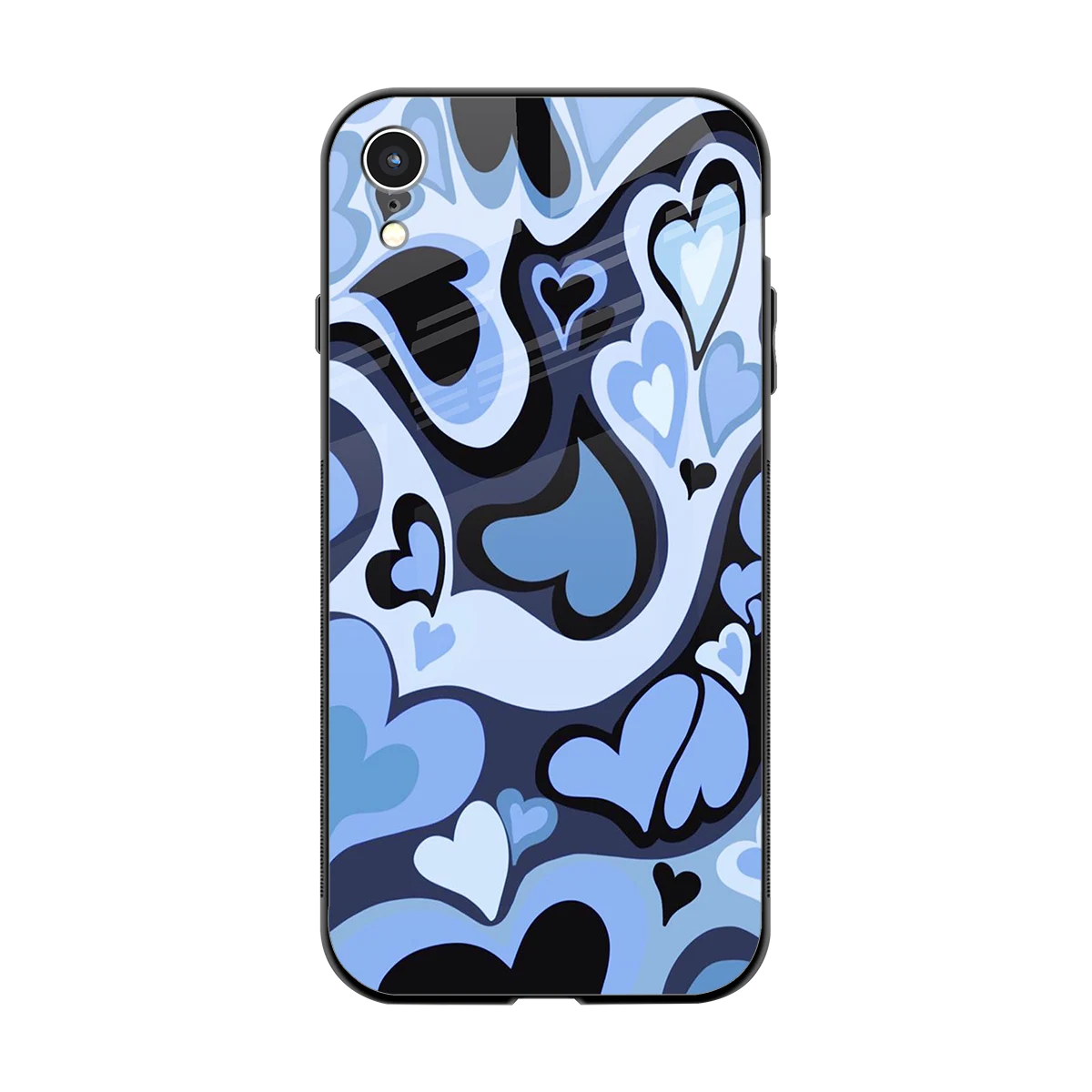 Y2K Blue Meltdown Hearts back phone cover | glass case for iphone xr