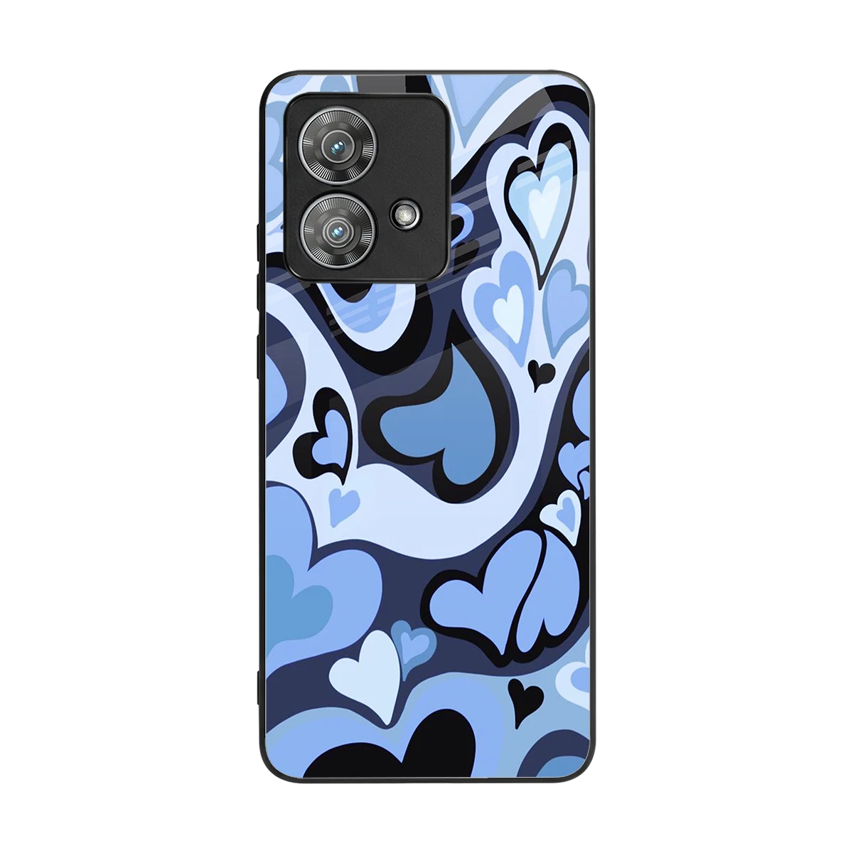 Y2K Blue Meltdown Hearts back phone cover | glass case for motorola edge 40 neo 5g