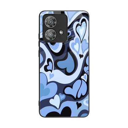 Y2K Blue Meltdown Hearts back phone cover | glass case for motorola edge 40 neo 5g
