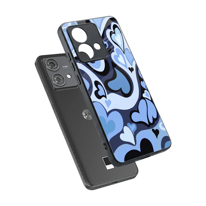 Y2K Blue Meltdown Hearts sleek motorola edge 40 neo 5g cover with tempered glass back and TPU edges
