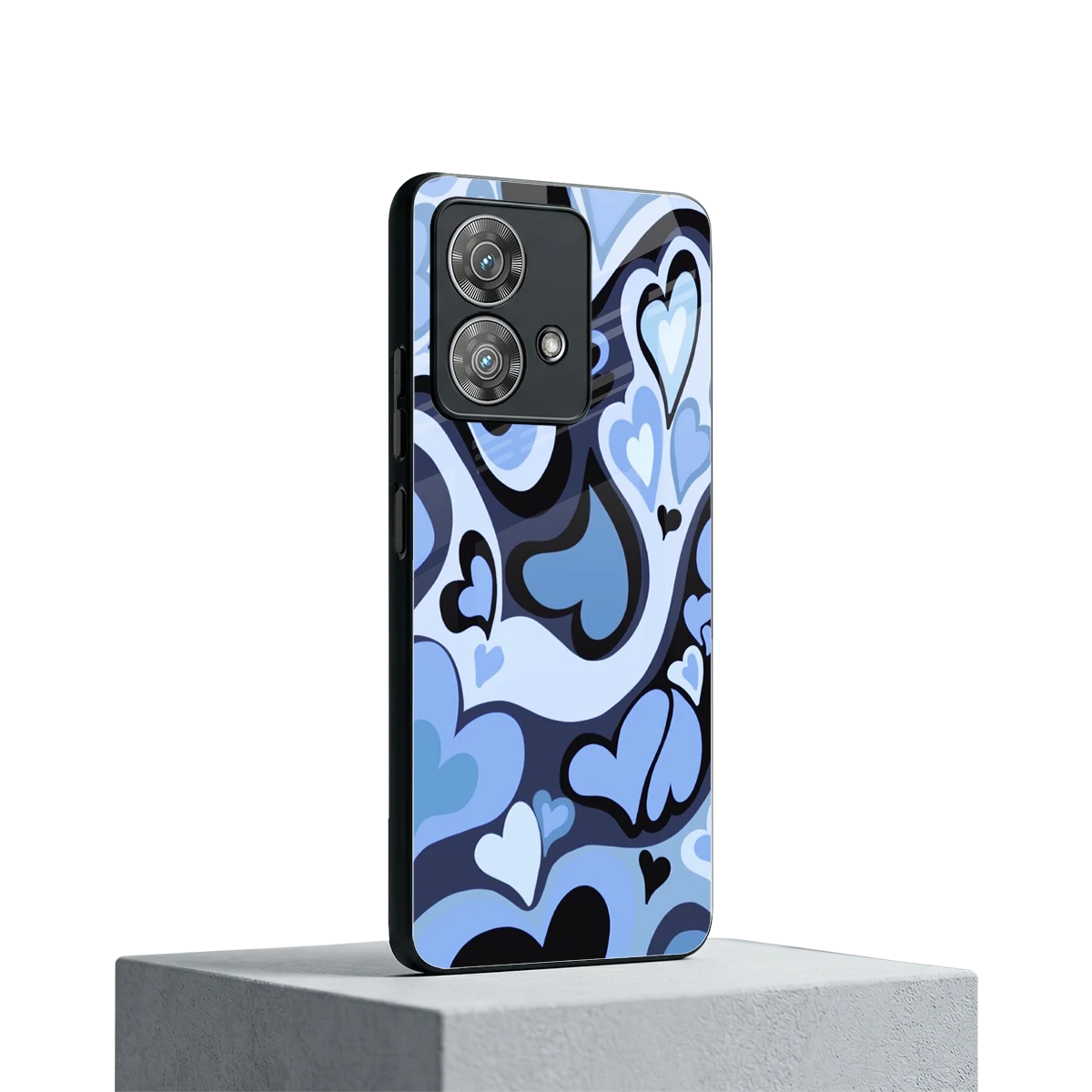 Y2K Blue Meltdown Hearts motorola edge 40 neo 5g mobile cover | shockproof glass phone case