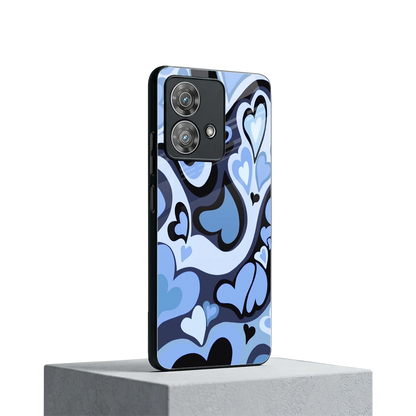 Y2K Blue Meltdown Hearts motorola edge 40 neo 5g mobile cover | shockproof glass phone case