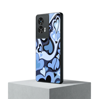 Y2K Blue Meltdown Hearts motorola edge 50 fusion mobile cover | shockproof glass phone case