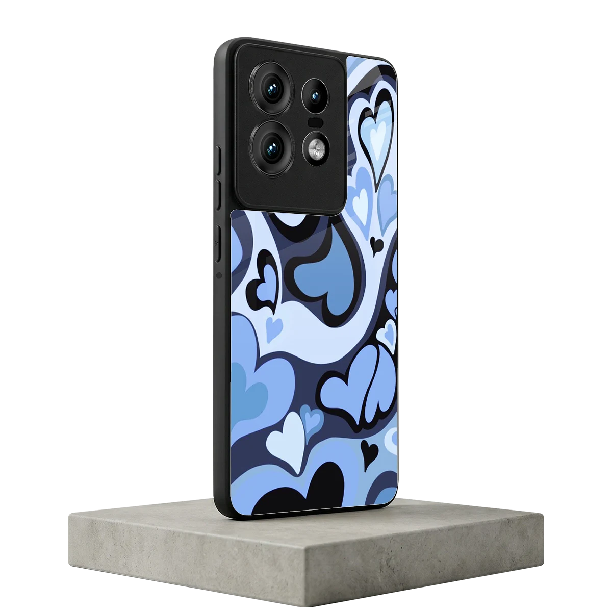 Y2K Blue Meltdown Hearts motorola edge 50 pro mobile cover | shockproof glass phone case