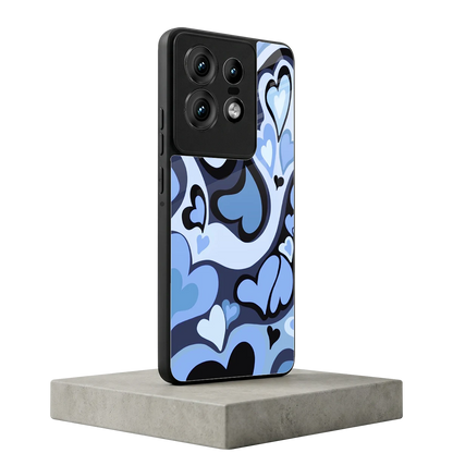 Y2K Blue Meltdown Hearts motorola edge 50 pro mobile cover | shockproof glass phone case