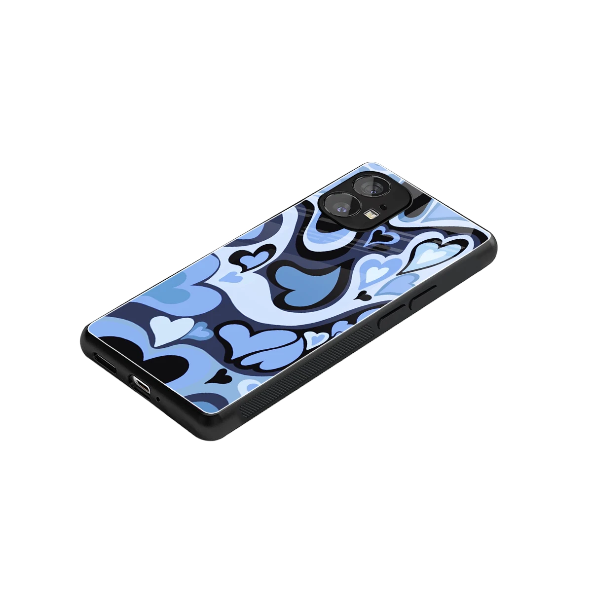 Y2K Blue Meltdown Hearts stylish phone case for nothing phone 1 | glossy glass and slim fit