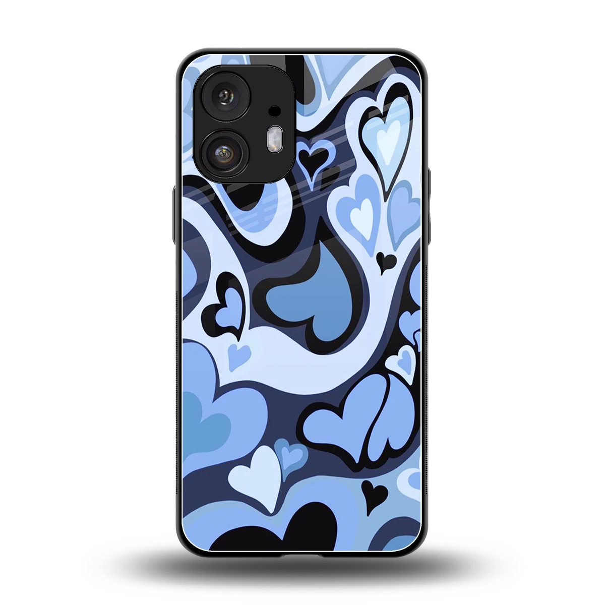 Y2K Blue Meltdown Hearts back phone cover | glass case for nothing phone 2