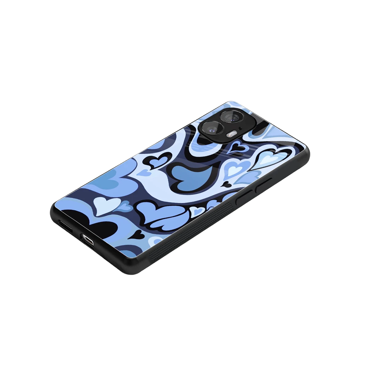 Y2K Blue Meltdown Hearts stylish phone case for nothing phone 2 | glossy glass and slim fit