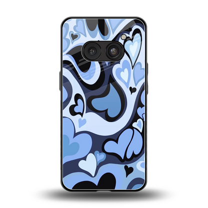 Y2K Blue Meltdown Hearts back phone cover | glass case for nothing phone 2a
