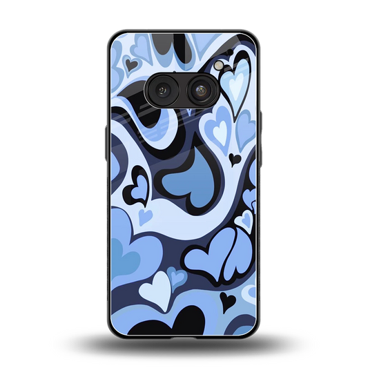 Y2K Blue Meltdown Hearts back phone cover | glass case for nothing phone 2a