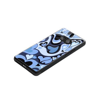 Y2K Blue Meltdown Hearts stylish phone case for nothing phone 2a | glossy glass and slim fit