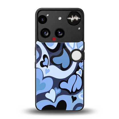 Y2K Blue Meltdown Hearts back phone cover | glass case for nothing phone 3