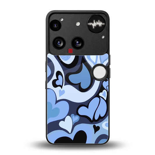 Y2K Blue Meltdown Hearts back phone cover | glass case for nothing phone 3