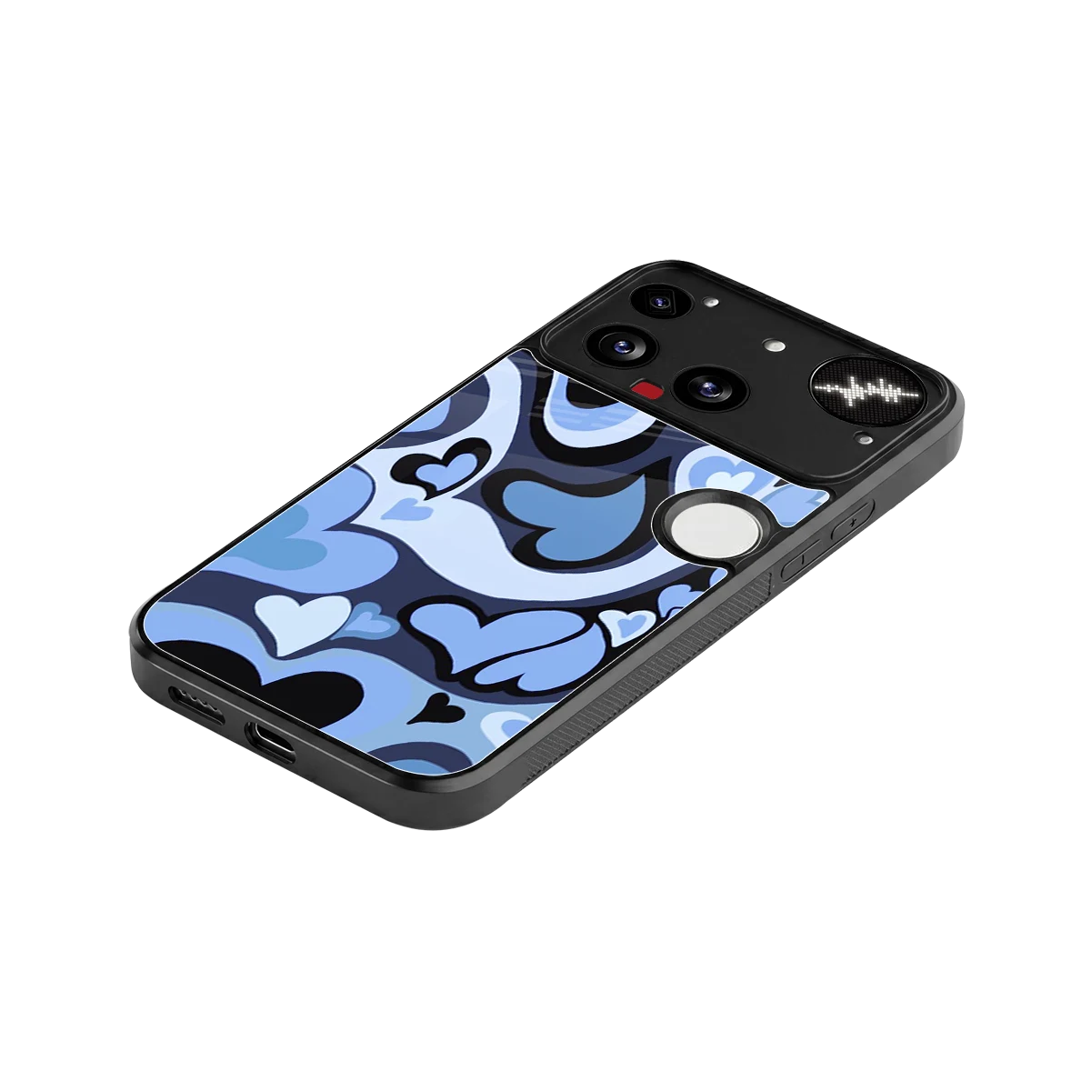 Y2K Blue Meltdown Hearts stylish phone case for nothing phone 3 | glossy glass and slim fit