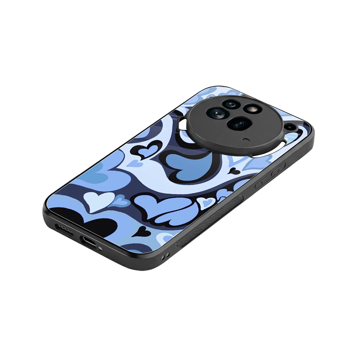Y2K Blue Meltdown Hearts stylish phone case for nothing phone 3a pro | glossy glass and slim fit