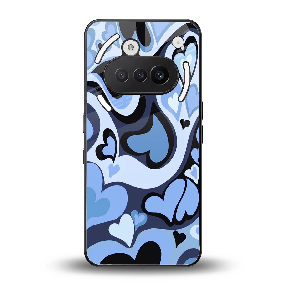 Y2K Blue Meltdown Hearts back phone cover | glass case for nothing phone 3a