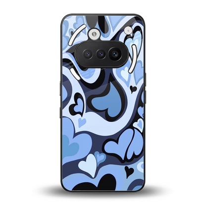 Y2K Blue Meltdown Hearts back phone cover | glass case for nothing phone 3a