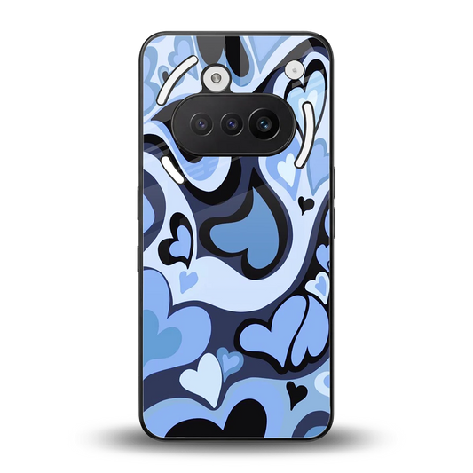 Y2K Blue Meltdown Hearts back phone cover | glass case for nothing phone 3a