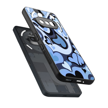 Y2K Blue Meltdown Hearts sleek nothing phone 3a cover with tempered glass back and TPU edges