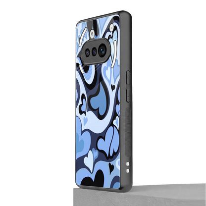 Y2K Blue Meltdown Hearts nothing phone 3a mobile cover | shockproof glass phone case