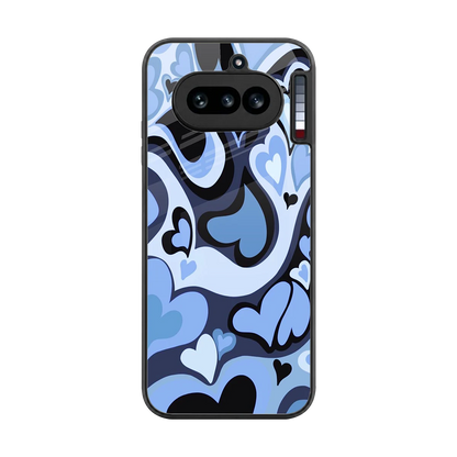 Y2K Blue Meltdown Hearts back phone cover | glass case for nothing phone 4a