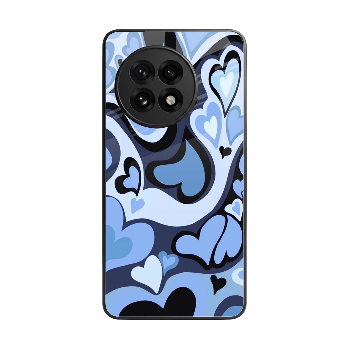 Y2K Blue Meltdown Hearts back phone cover | glass case for oneplus 13r