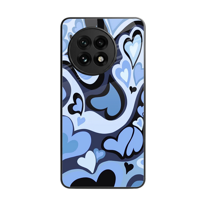 Y2K Blue Meltdown Hearts back phone cover | glass case for oneplus 13r