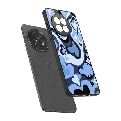Y2K Blue Meltdown Hearts sleek oneplus 13r cover with tempered glass back and TPU edges