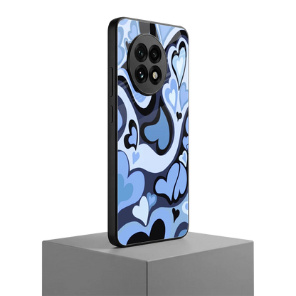 Y2K Blue Meltdown Hearts oneplus 13r mobile cover | shockproof glass phone case