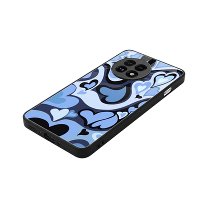 Y2K Blue Meltdown Hearts stylish phone case for oneplus 13r | glossy glass and slim fit