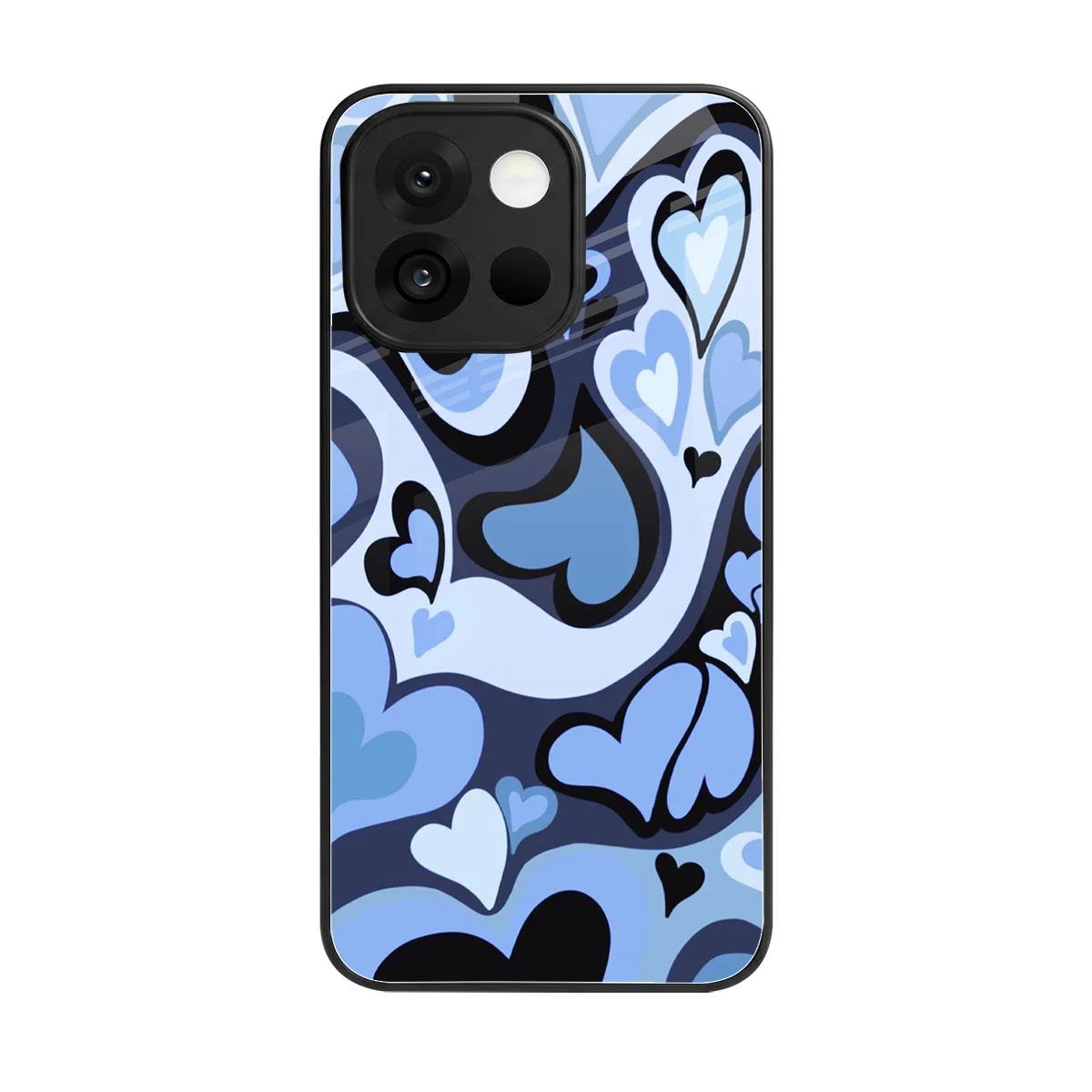 Y2K Blue Meltdown Hearts back phone cover | glass case for oneplus 13s