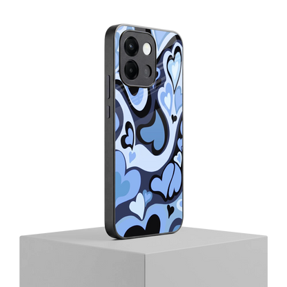Y2K Blue Meltdown Hearts oneplus 13s mobile cover | shockproof glass phone case