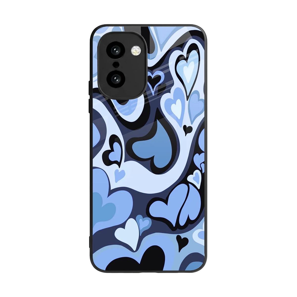Y2K Blue Meltdown Hearts back phone cover | glass case for oneplus 15r