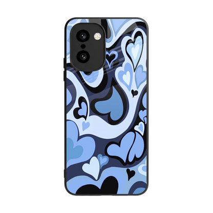 Y2K Blue Meltdown Hearts back phone cover | glass case for oneplus 15r
