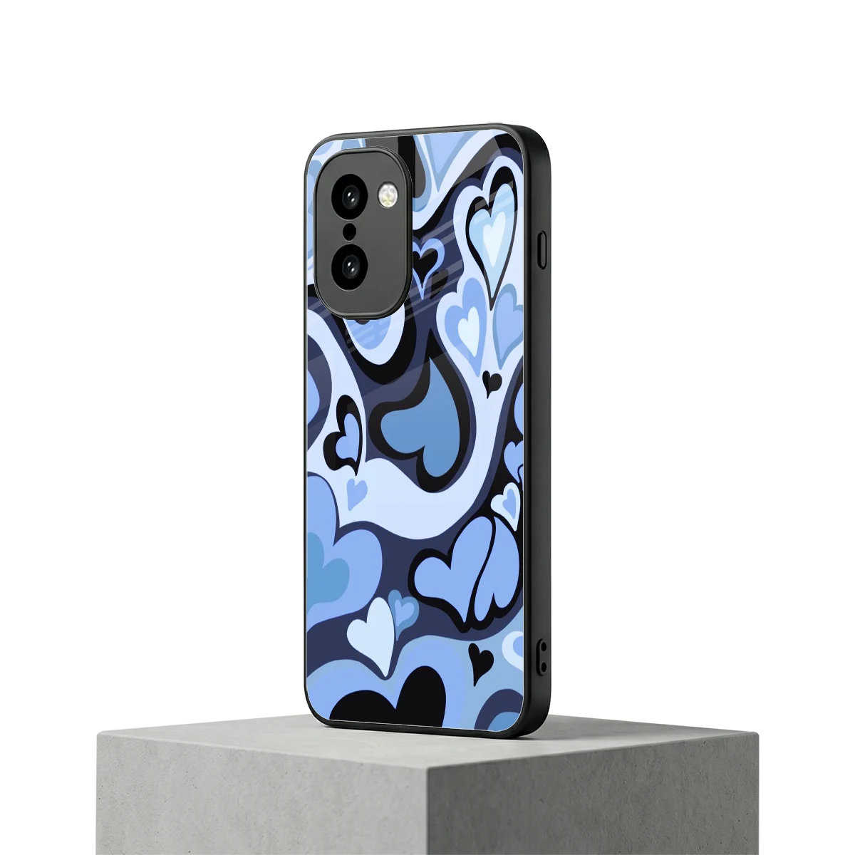 Y2K Blue Meltdown Hearts oneplus 15r mobile cover | shockproof glass phone case