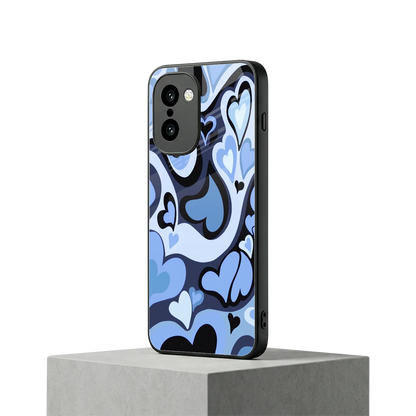 Y2K Blue Meltdown Hearts oneplus 15r mobile cover | shockproof glass phone case