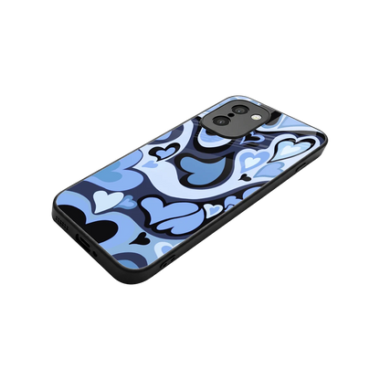 Y2K Blue Meltdown Hearts stylish phone case for oneplus 15r | glossy glass and slim fit