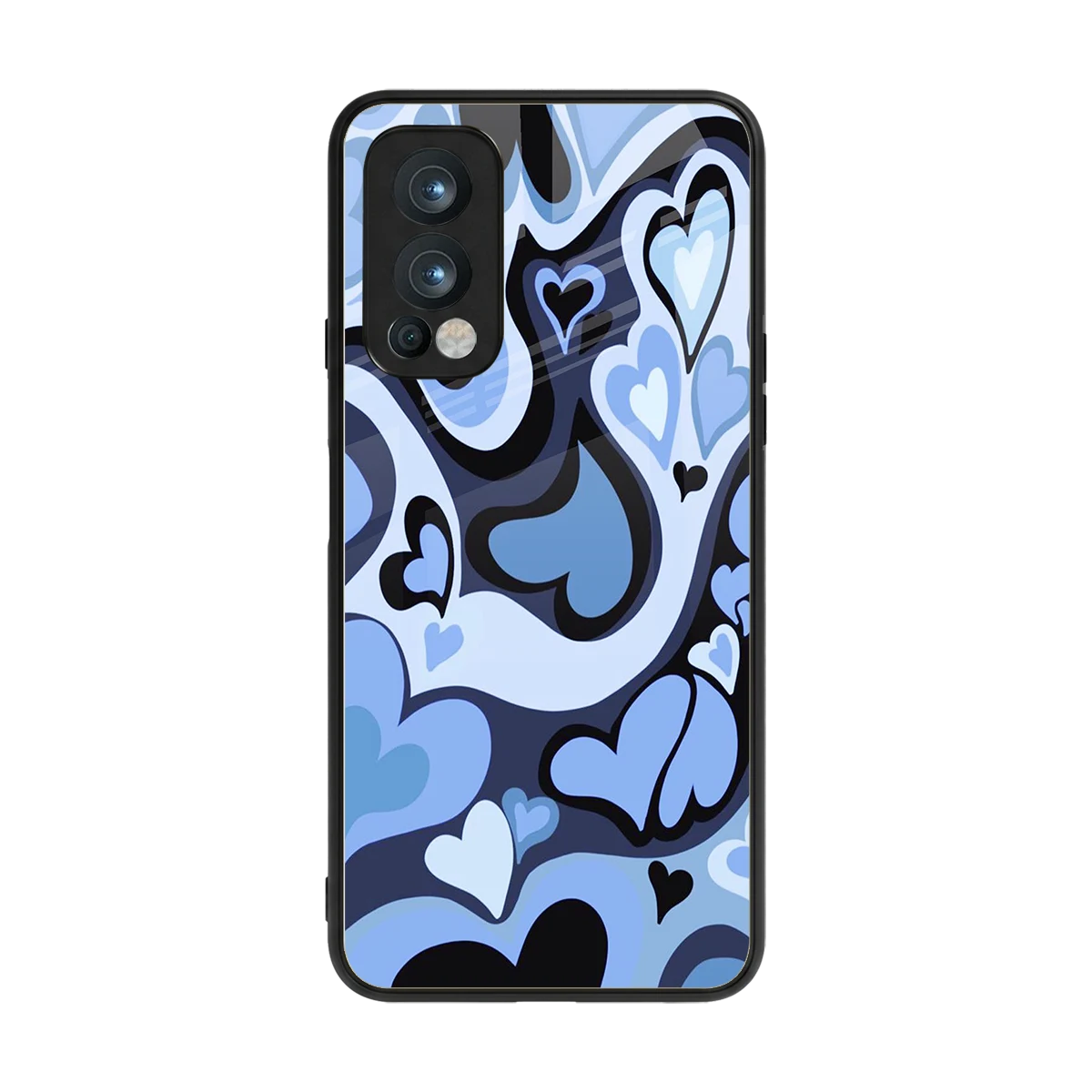 Y2K Blue Meltdown Hearts back phone cover | glass case for oneplus nord 2