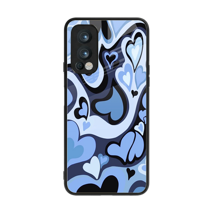 Y2K Blue Meltdown Hearts back phone cover | glass case for oneplus nord 2