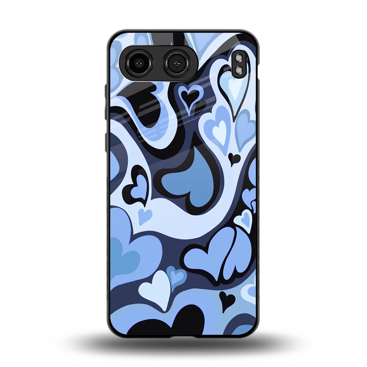 Y2K Blue Meltdown Hearts back phone cover | glass case for oneplus nord 4