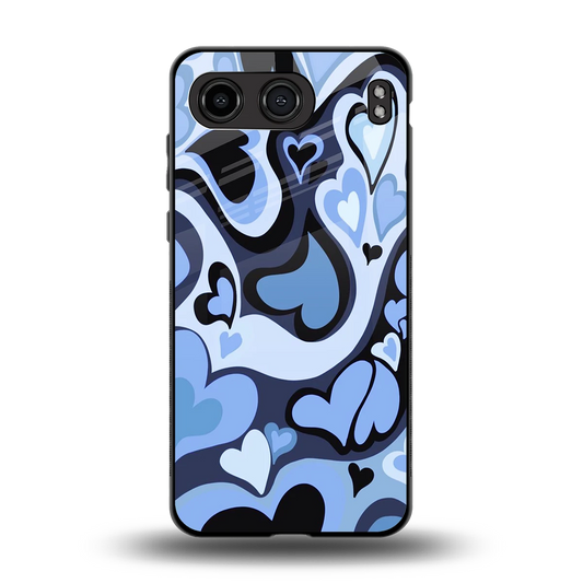 Y2K Blue Meltdown Hearts back phone cover | glass case for oneplus nord 4