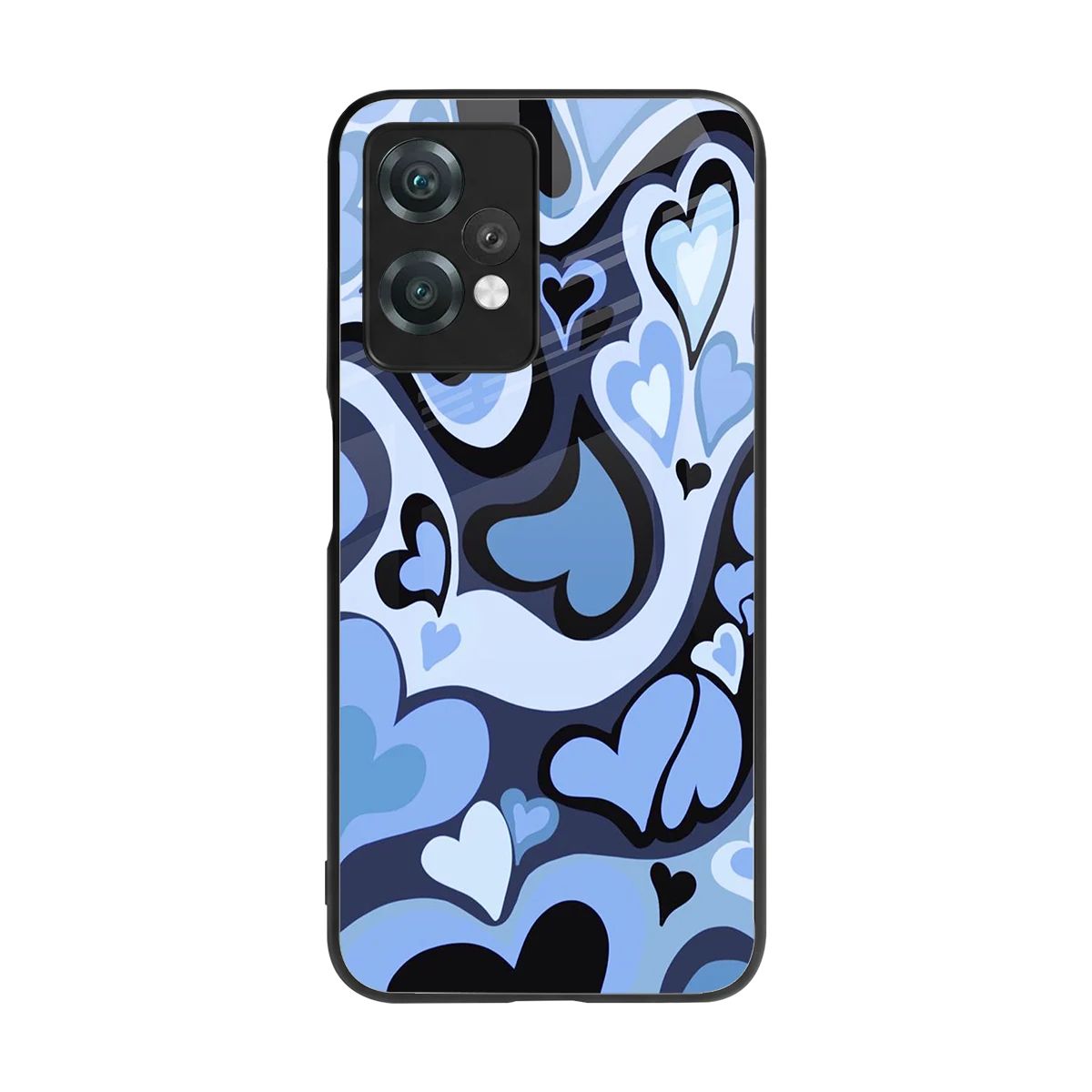 Y2K Blue Meltdown Hearts back phone cover | glass case for oneplus nord ce 2 lite